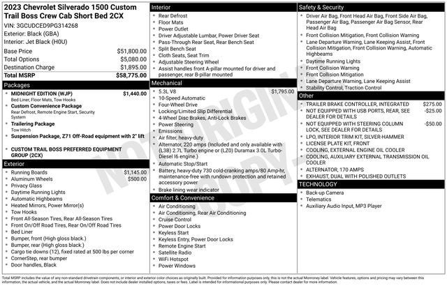 2023 Chevrolet Silverado 1500 Custom Trail Boss