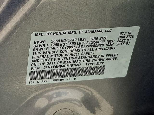 2016 Honda Pilot Touring