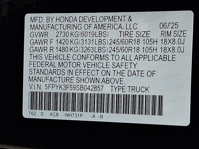 2025 Honda Ridgeline RTL