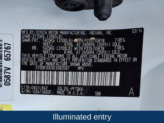 2014 Toyota Sienna XLE 7 Passenger