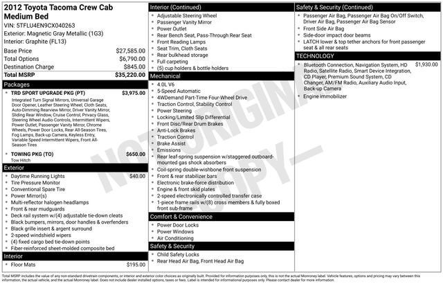 2012 Toyota Tacoma SR5