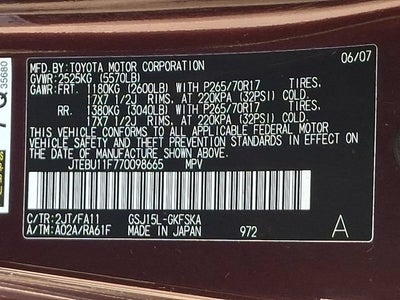 2007 Toyota FJ Cruiser 4WD 4dr Manual (Natl)