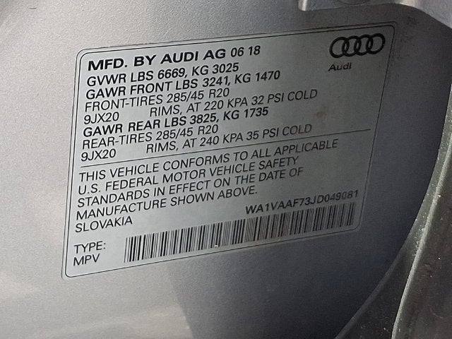 2018 Audi Q7 3.0T Premium