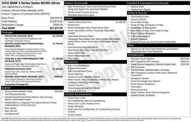 2020 BMW M340i M340i xDrive Sedan
